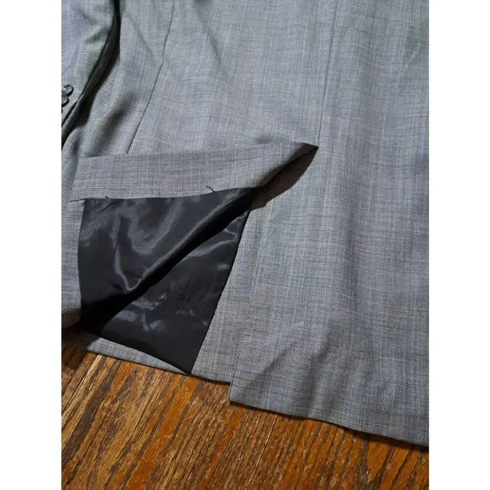 Vintage Mens 48 Drop 05-R Botany 500 Super 110 Grey Wool Suit Blazer Coat Jacket